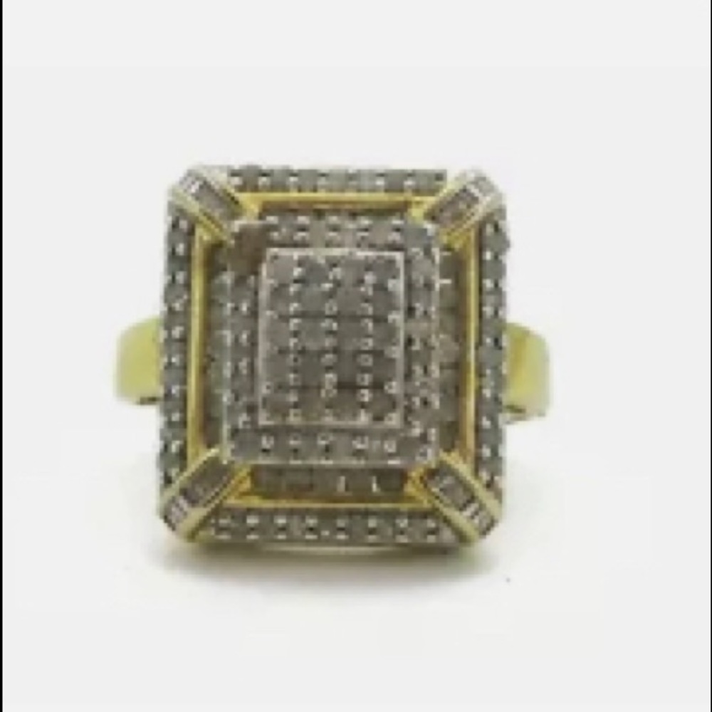 14k/sterling .925 1 ctw natural diamond ring